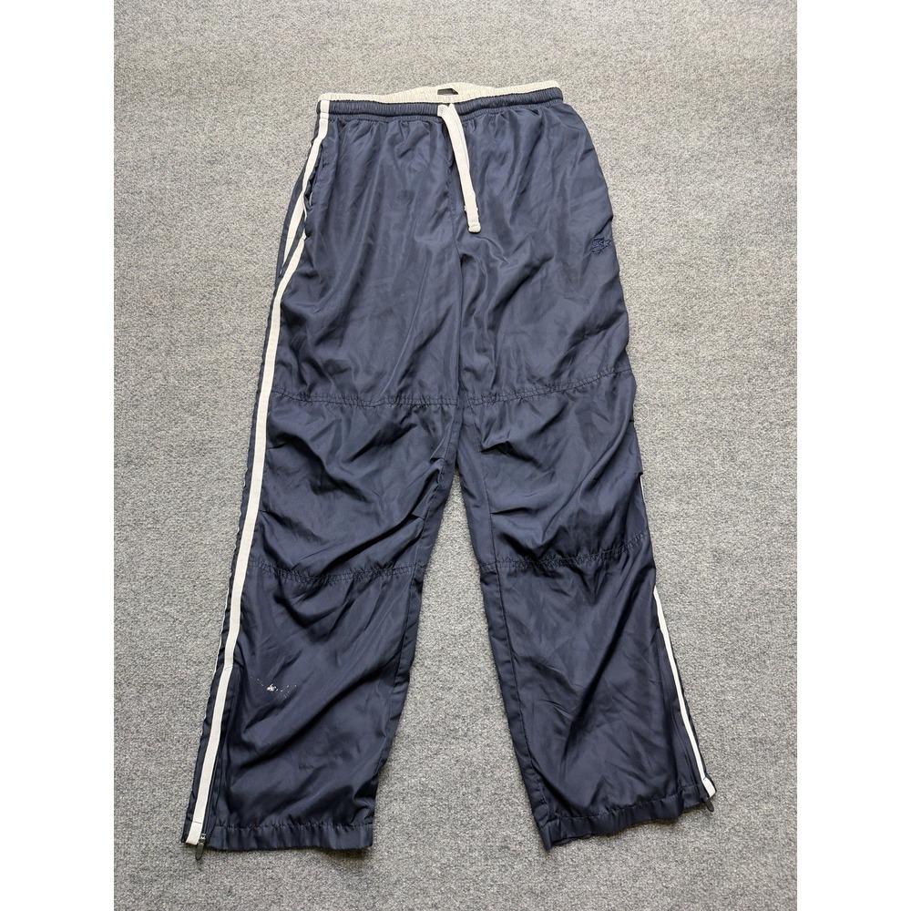 Y2K Men's Starter Track Pants Size Medium Navy and‎ White Striped